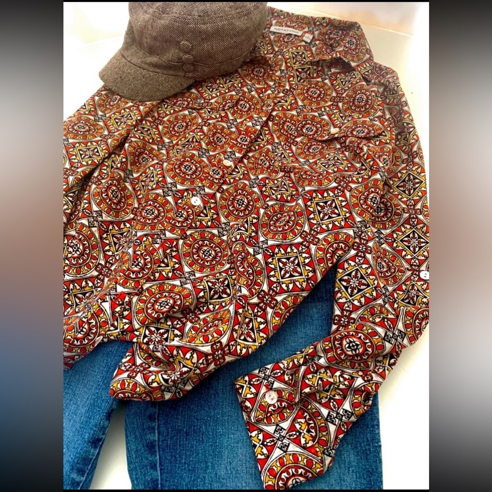 Notations Fall Color Geometric Blouse - image 7